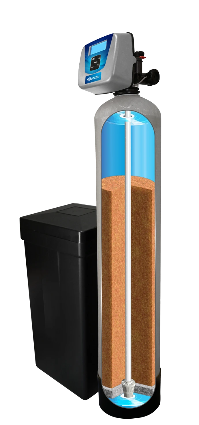 the spartan water softener with black brine tank