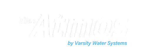 White logo for the atmos by varsity water systems