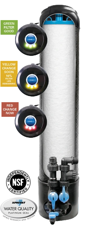PIONEER filter with certification logos and light indicators